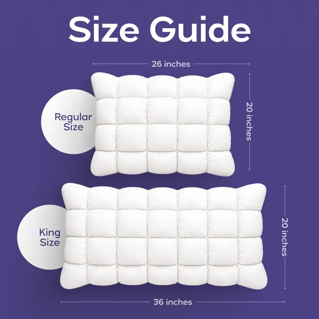 Soft Quilted Puff Grid Design Pillow, Fluffy Plush Bed Pillow with Cloud Like Comfort, Breathable Support Pillow for Side, Back & Stomach Sleepers, Cozy Bed Pillow for Better Sleep