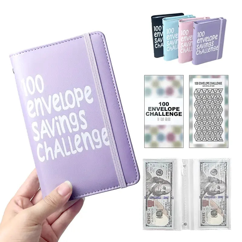 2026 New Model 100 Envelopes Money Saving Challenge with Cute Stickers, Money Saving Binder with Cash Envelopes, Budget Binder Savings Challenge Book for 100 Day to Save $5,050 for Budgeting Planner