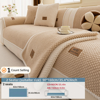 Luxury Thick Removable Couch Cover, 1 Count Soft Textured Seat Pad, Non-Slip Washable Universal Sofa Protector