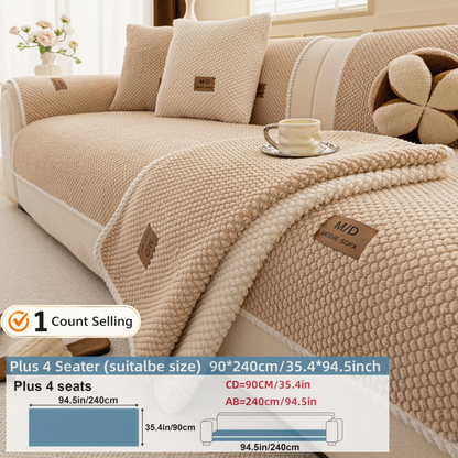 Luxury Thick Removable Couch Cover, 1 Count Soft Textured Seat Pad, Non-Slip Washable Universal Sofa Protector
