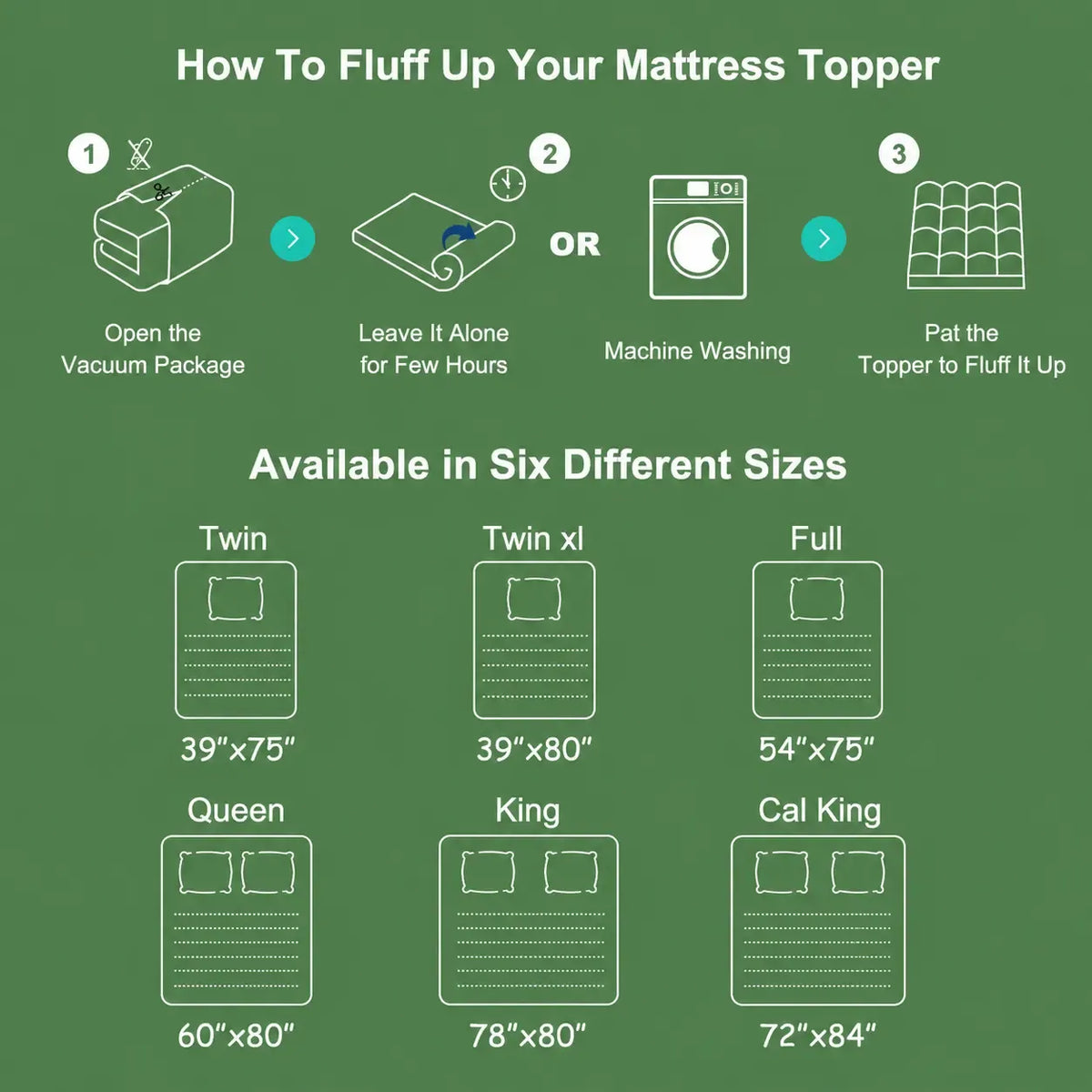 Bamboo Mattress Topper, Thicken Pillow Top Pad for Comfy Mattresses, Cooling Mattress Cover with 6-18" Deep Pocket