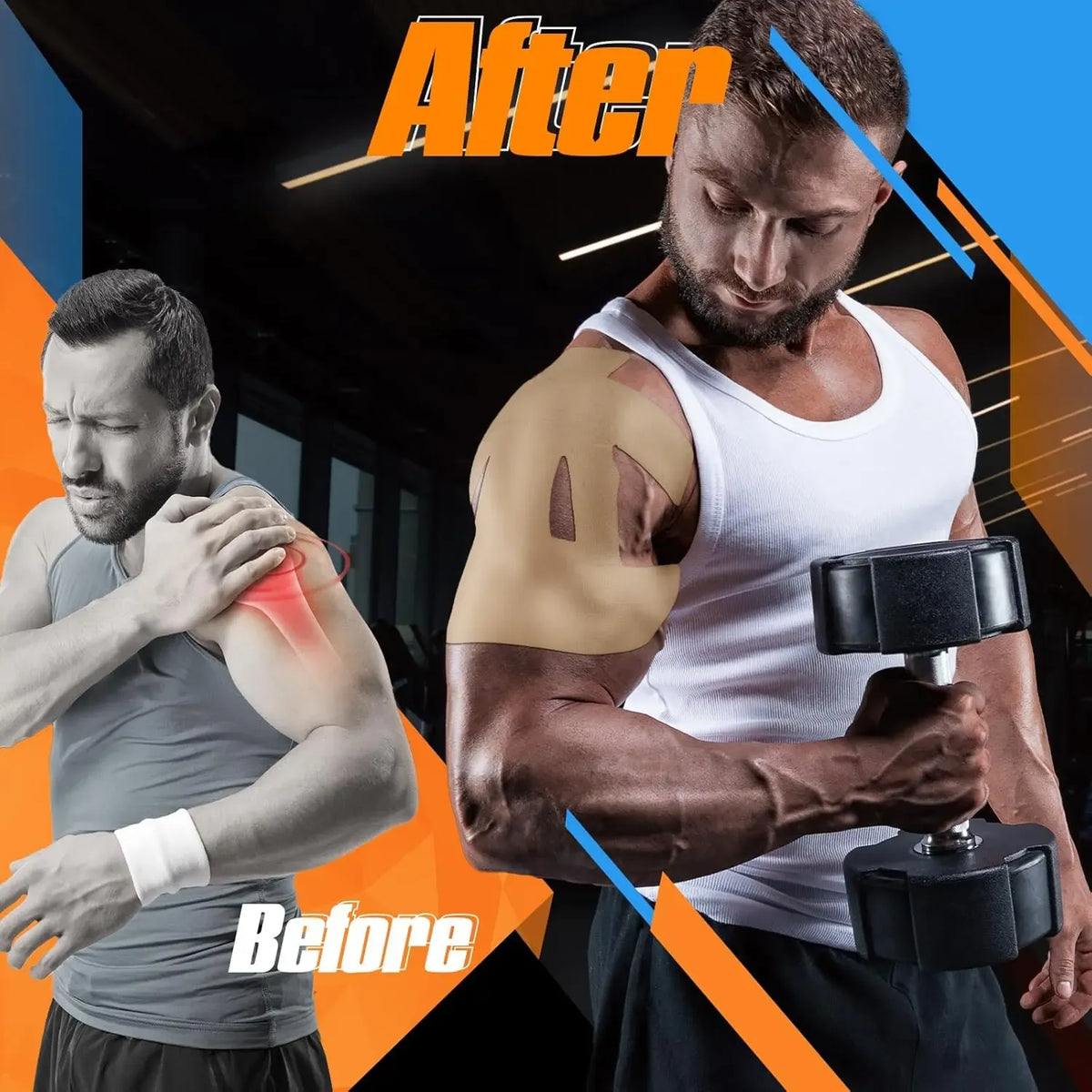 Precut Shoulder Kinesiology Strapping Tape for Men & Women
