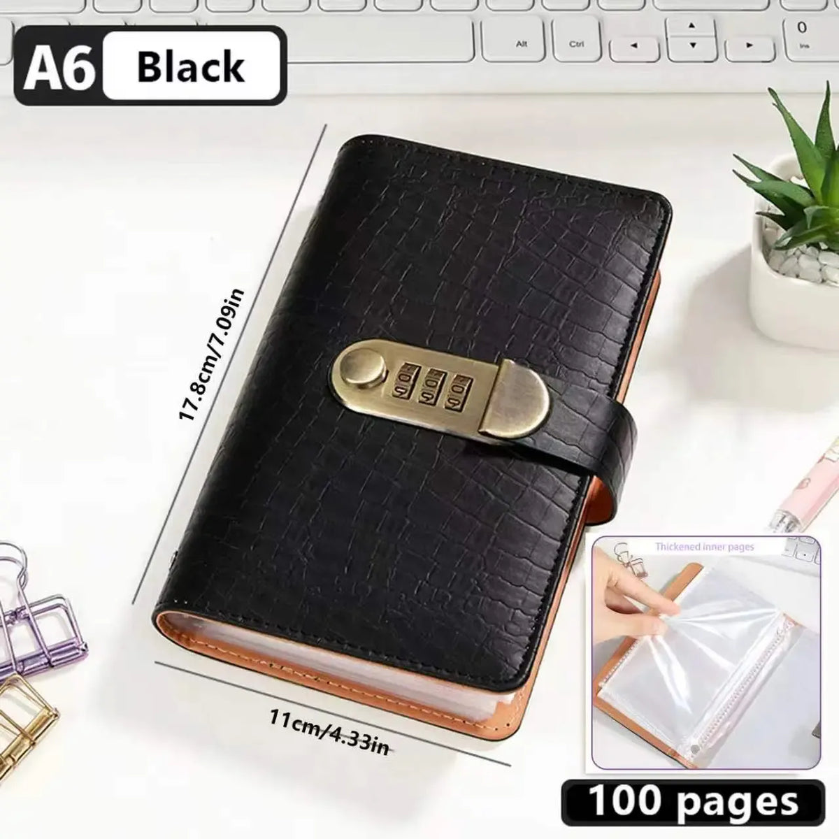 A6 Password Lock Savings Notebook – Budget Planner & Cash Organizer