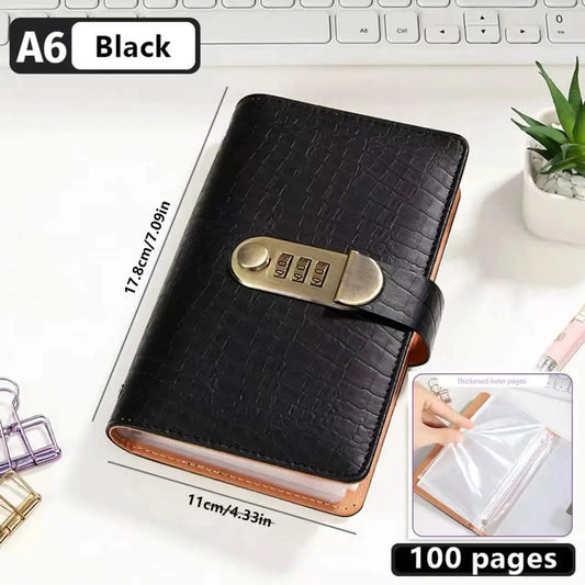 A6 Password Lock Savings Notebook – Budget Planner & Cash Organizer