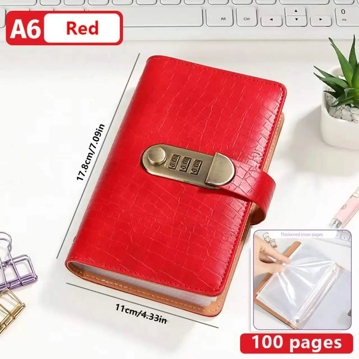 A6 Password Lock Savings Notebook – Budget Planner & Cash Organizer