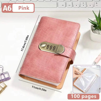 A6 Password Lock Savings Notebook – Budget Planner & Cash Organizer