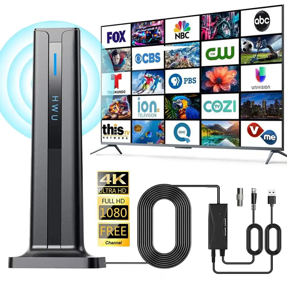 Indoor Digital TV Antenna – 360° Reception, 1080P & 4K Ready, Easy Setup