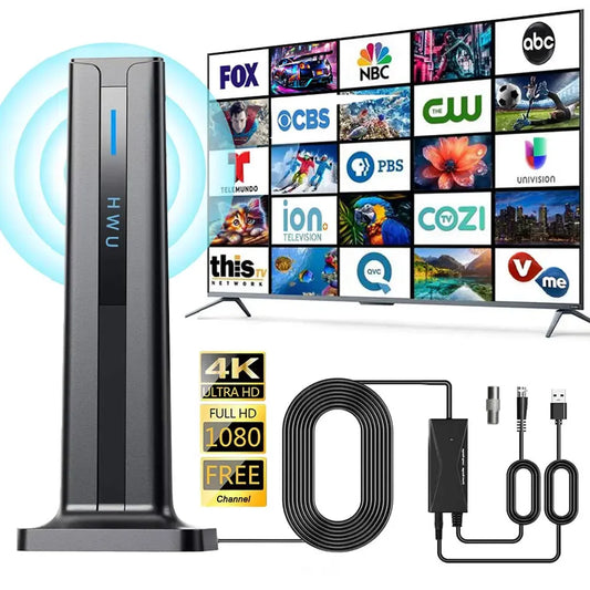 Indoor Digital TV Antenna – 360° Reception, 1080P & 4K Ready, Easy Setup