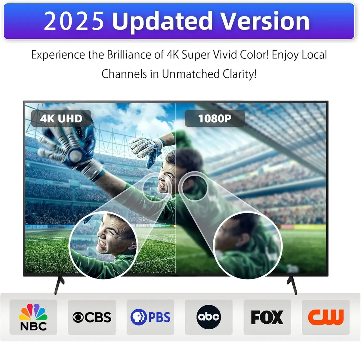 Indoor Digital TV Antenna – 360° Reception, 1080P & 4K Ready, Easy Setup