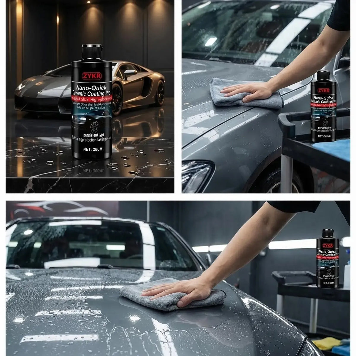 Nano-Quick Ceramic Coating Pro – 300ml Car Paint Sealant & Glass Protector