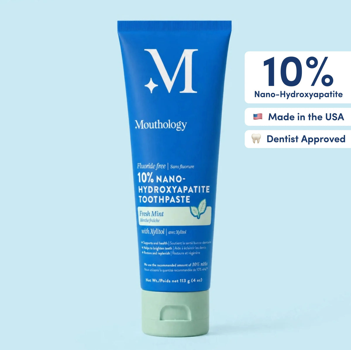 10% Nano-Hydroxyapatite Toothpaste | Fluoride-Free Enamel Care, Fresh Mint