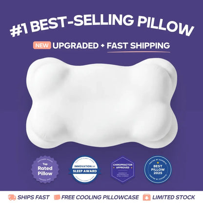 Ergonomic Cervical Memory Foam Pillow with Free Cooling Pillowcase