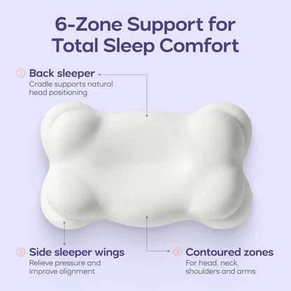 Ergonomic Cervical Memory Foam Pillow with Free Cooling Pillowcase