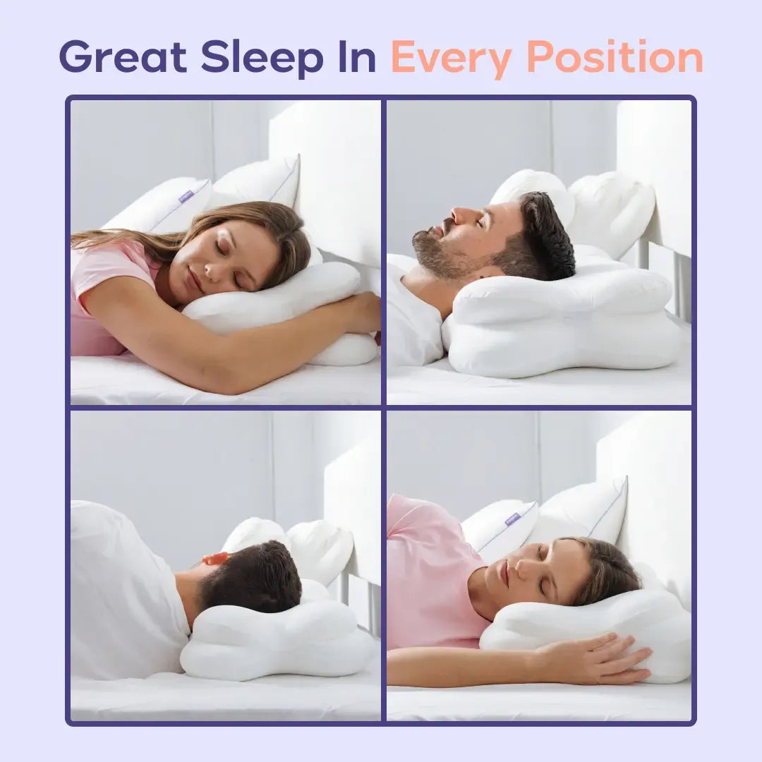 Ergonomic Cervical Memory Foam Pillow with Free Cooling Pillowcase
