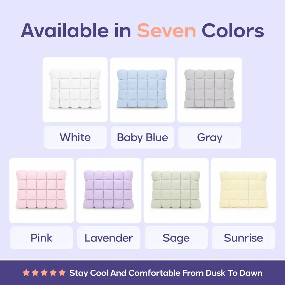 Soft Quilted Puff Grid Design Pillow, Fluffy Plush Bed Pillow with Cloud Like Comfort, Breathable Support Pillow for Side, Back & Stomach Sleepers, Cozy Bed Pillow for Better Sleep