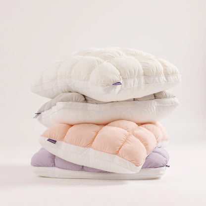 Soft Quilted Puff Grid Design Pillow, Fluffy Plush Bed Pillow with Cloud Like Comfort, Breathable Support Pillow for Side, Back & Stomach Sleepers, Cozy Bed Pillow for Better Sleep