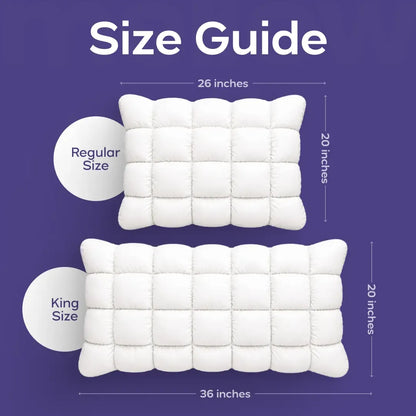 Soft Quilted Puff Grid Design Pillow, Fluffy Plush Bed Pillow with Cloud Like Comfort, Breathable Support Pillow for Side, Back & Stomach Sleepers, Cozy Bed Pillow for Better Sleep
