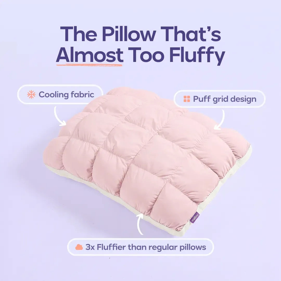 Soft Quilted Puff Grid Design Pillow, Fluffy Plush Bed Pillow with Cloud Like Comfort, Breathable Support Pillow for Side, Back & Stomach Sleepers, Cozy Bed Pillow for Better Sleep
