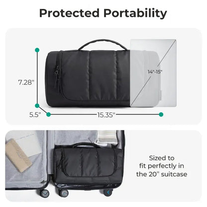 Hair Tool Organizer Travel Bag Compatible with  Hair Dryer, Wide-open with Heat Resistant Mat, Metal Hanging Hook for Long Barrel, Straighteners