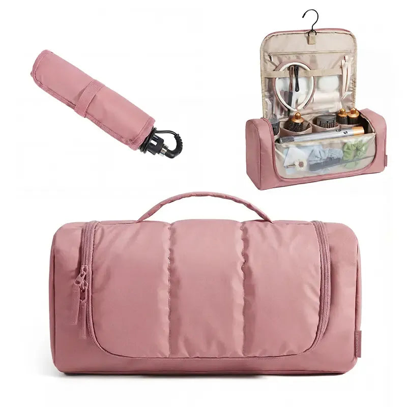 Hair Tool Organizer Travel Bag Compatible with  Hair Dryer, Wide-open with Heat Resistant Mat, Metal Hanging Hook for Long Barrel, Straighteners