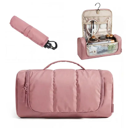 Hair Tool Organizer Travel Bag Compatible with  Hair Dryer, Wide-open with Heat Resistant Mat, Metal Hanging Hook for Long Barrel, Straighteners