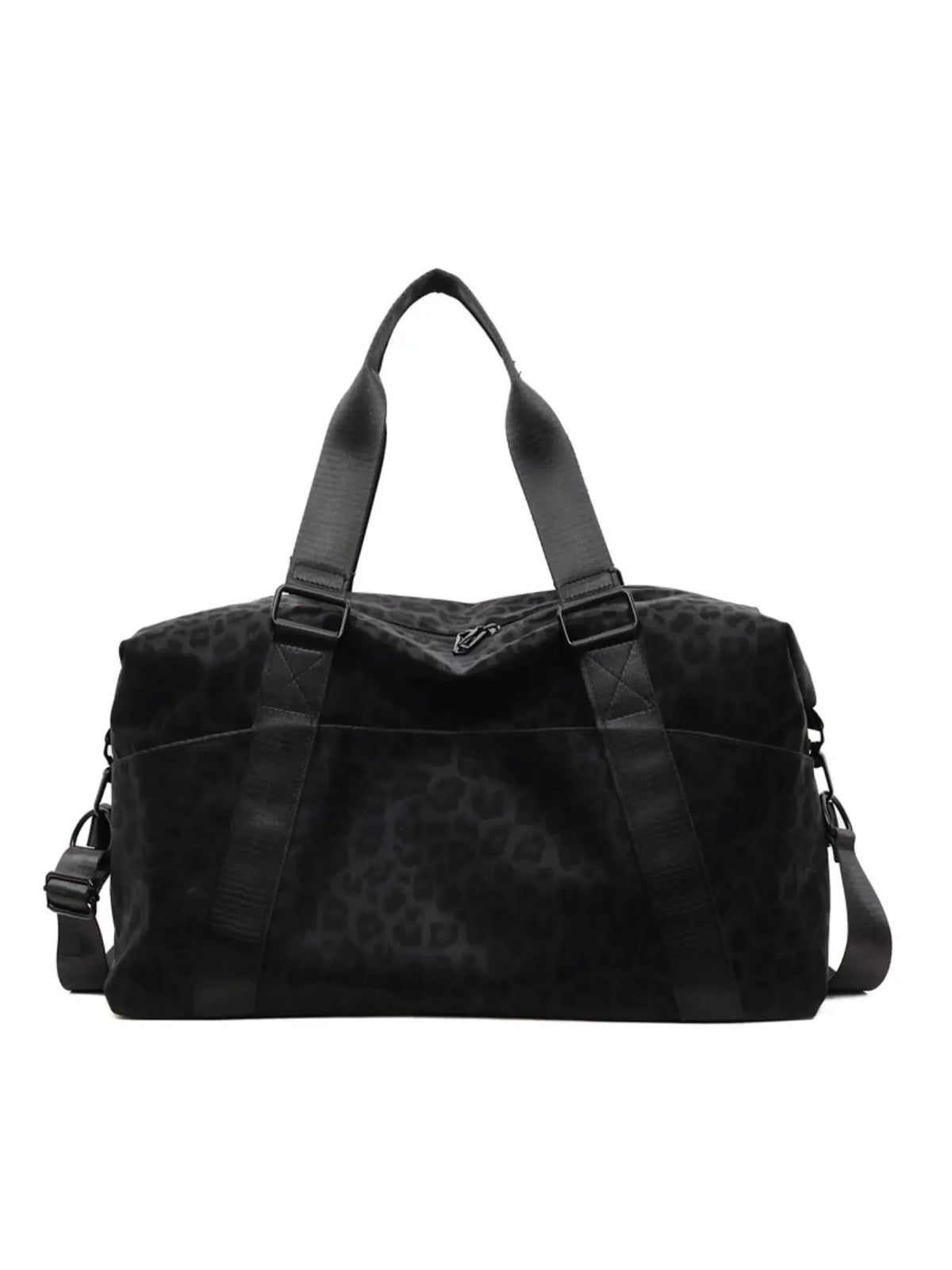 Leopard Print Waterproof Nylon Duffle Bag, Large-Capacity Sports Bag, Sporty Pocket Design, Durable, Trolley Sleeve Compatible, Commuter Gym Tote for Back-to-School