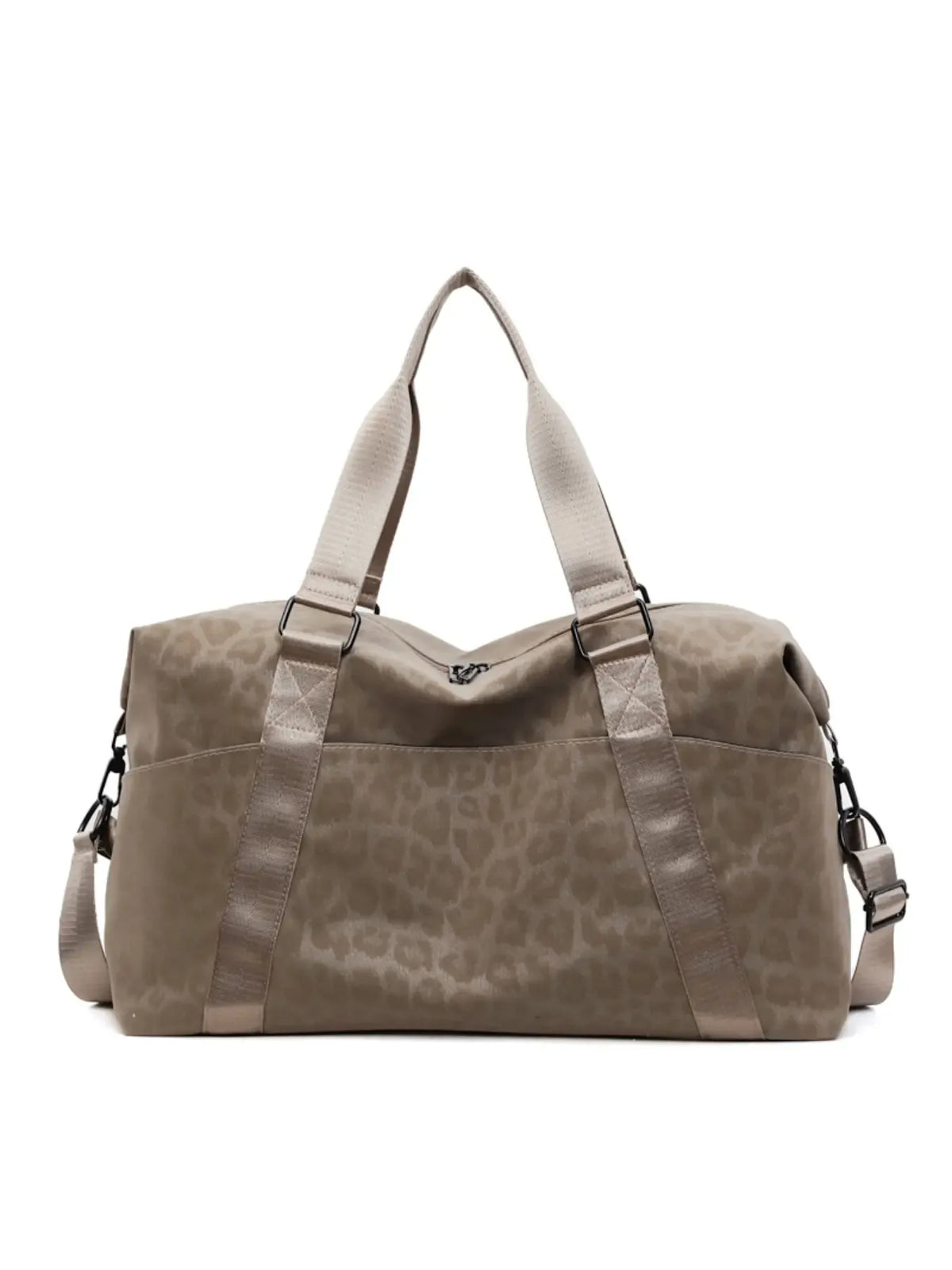 Leopard Print Waterproof Nylon Duffle Bag, Large-Capacity Sports Bag, Sporty Pocket Design, Durable, Trolley Sleeve Compatible, Commuter Gym Tote for Back-to-School