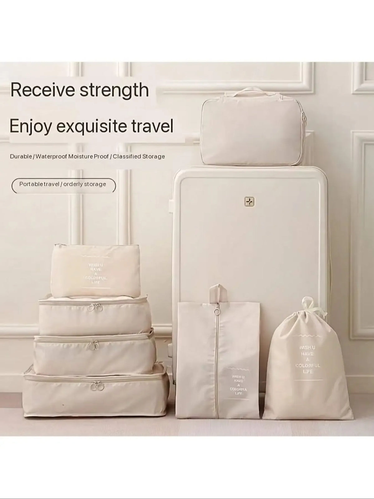 7-Piece Waterproof Travel Organizer Set, Durable Large Capacity Storage Bags for Clothes Shoes Socks, Portable, Luggage Organizers, Travel Organization Pouch, Travel Pouches, Travel Essentials