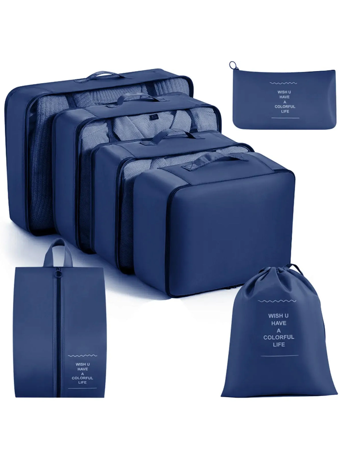 7-Piece Waterproof Travel Organizer Set, Durable Large Capacity Storage Bags for Clothes Shoes Socks, Portable, Luggage Organizers, Travel Organization Pouch, Travel Pouches, Travel Essentials