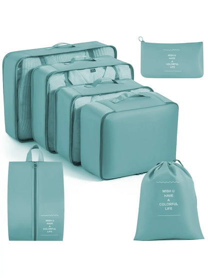 7-Piece Waterproof Travel Organizer Set, Durable Large Capacity Storage Bags for Clothes Shoes Socks, Portable, Luggage Organizers, Travel Organization Pouch, Travel Pouches, Travel Essentials
