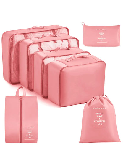 7-Piece Waterproof Travel Organizer Set, Durable Large Capacity Storage Bags for Clothes Shoes Socks, Portable, Luggage Organizers, Travel Organization Pouch, Travel Pouches, Travel Essentials