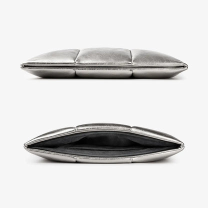 Puffy Laptop Sleeve 13-16 Inch, Silver Puffer Laptop Carrying Case, Pillow Cover Compatible with MacBook Air/Pro/Neo, Back to School