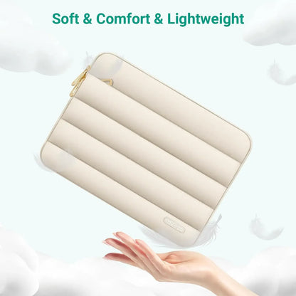 Puffy Laptop Sleeve with Small Case, Soft Protective Bag for 13-15.4 inch Devices – Slim, Lightweight &amp; Shockproof, Compatible with MacBook/HP/Dell/ASUS, Ideal for Work, Commute, Travel, School &amp; Daily Use, Polyester