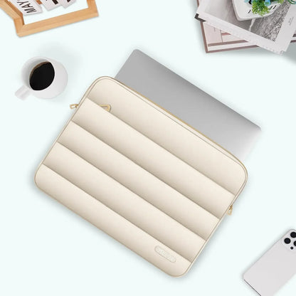 Puffy Laptop Sleeve with Small Case, Soft Protective Bag for 13-15.4 inch Devices – Slim, Lightweight &amp; Shockproof, Compatible with MacBook/HP/Dell/ASUS, Ideal for Work, Commute, Travel, School &amp; Daily Use, Polyester