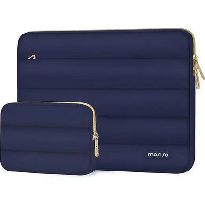 Puffy Laptop Sleeve with Small Case, Soft Protective Bag for 13-15.4 inch Devices – Slim, Lightweight &amp; Shockproof, Compatible with MacBook/HP/Dell/ASUS, Ideal for Work, Commute, Travel, School &amp; Daily Use, Polyester