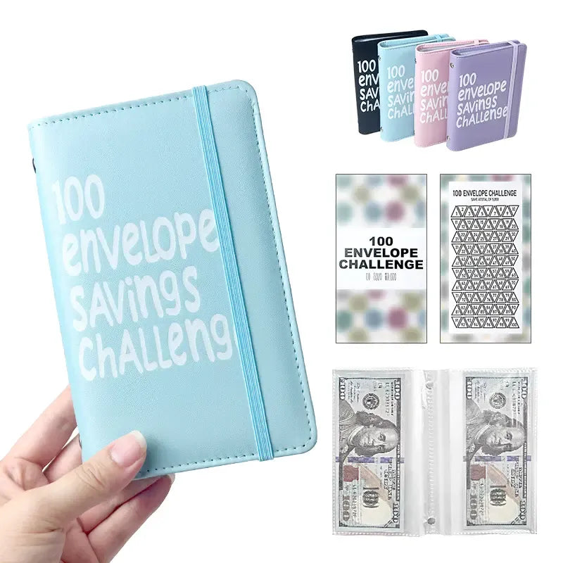 2026 New Model 100 Envelopes Money Saving Challenge with Cute Stickers, Money Saving Binder with Cash Envelopes, Budget Binder Savings Challenge Book for 100 Day to Save $5,050 for Budgeting Planner