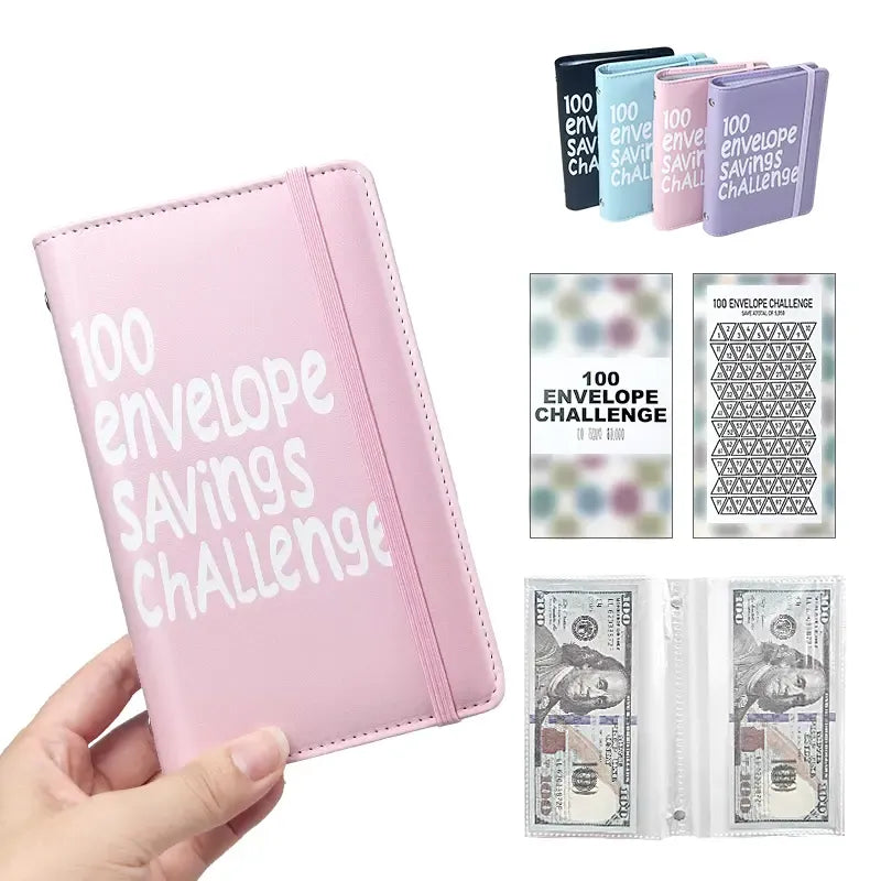 2026 New Model 100 Envelopes Money Saving Challenge with Cute Stickers, Money Saving Binder with Cash Envelopes, Budget Binder Savings Challenge Book for 100 Day to Save $5,050 for Budgeting Planner