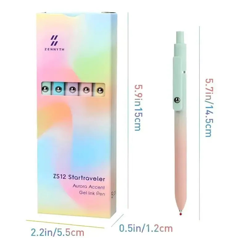 Gel Pens, 5 Pcs 0.7mm Quick Dry Black Ink Pens Fine Point Smooth No Smear Writing Pens for Bible Study,Journaling Writing,DailyUse - Cute School Office Stationery & Supplies - Gifts Stuff for Girly  Nursing Teacher Students  Womens