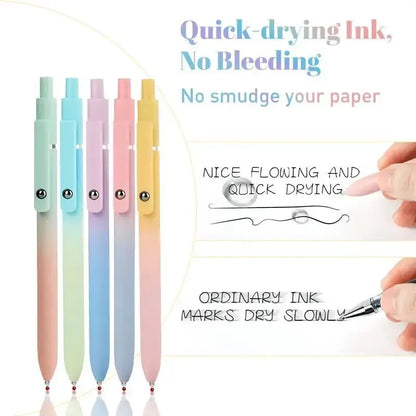 Gel Pens, 5 Pcs 0.7mm Quick Dry Black Ink Pens Fine Point Smooth No Smear Writing Pens for Bible Study,Journaling Writing,DailyUse - Cute School Office Stationery & Supplies - Gifts Stuff for Girly  Nursing Teacher Students  Womens