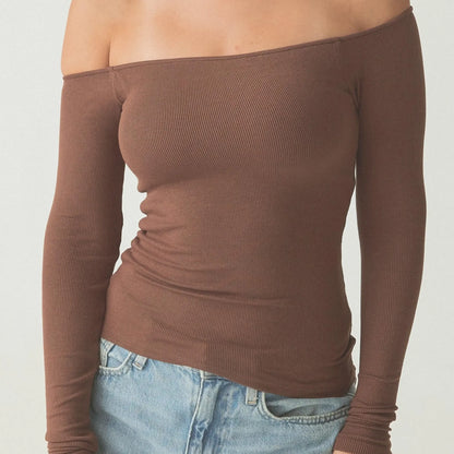 Braless Off the Shoulder Top-Fitted Women's Top with built in removeable padding