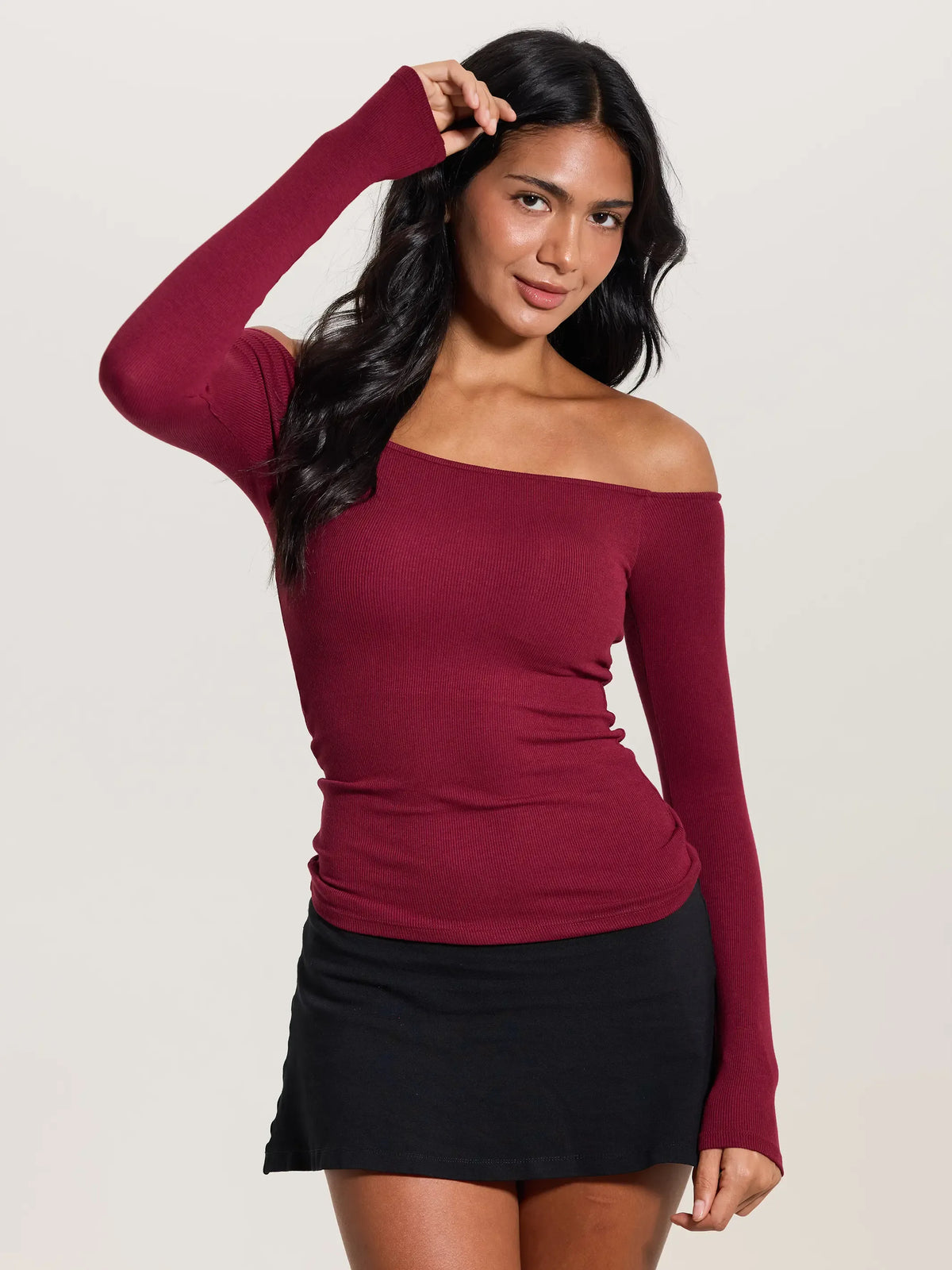 Braless Off the Shoulder Top-Fitted Women's Top with built in removeable padding