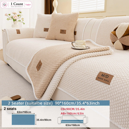 Luxury Thick Removable Couch Cover, 1 Count Soft Textured Seat Pad, Non-Slip Washable Universal Sofa Protector