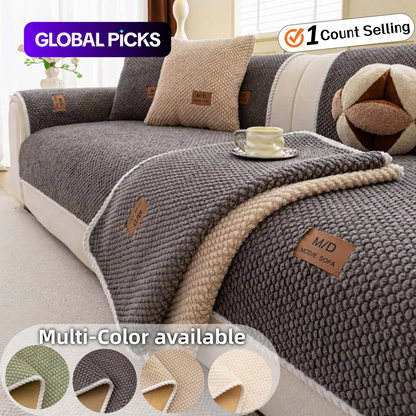 Luxury Thick Removable Couch Cover, 1 Count Soft Textured Seat Pad, Non-Slip Washable Universal Sofa Protector