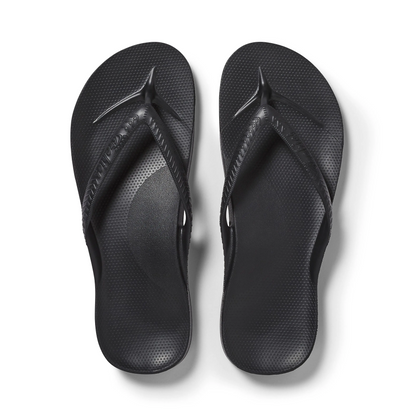 Black Arch Support Flip Flops for Men & Women – Orthotic Sandals for Plantar Fasciitis Relief – Lightweight, Cushioning, Shock-Absorbing Slippers, Sandals for Walking, Foot Pain & All-Day Comfort