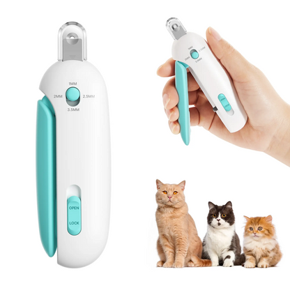 Cat Nail Clipper with 4-Size Adjustable Trimming Hole & Hidden Nail File | Safe Toenail Trimmer for Kittens & Indoor Cats | Anti-Splash Claw Cutter for Pet Grooming (Blue) #backtoschool