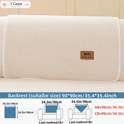 Luxury Thick Removable Couch Cover, 1 Count Soft Textured Seat Pad, Non-Slip Washable Universal Sofa Protector