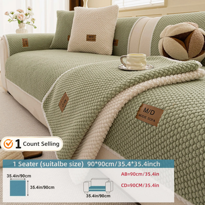Luxury Thick Removable Couch Cover, 1 Count Soft Textured Seat Pad, Non-Slip Washable Universal Sofa Protector