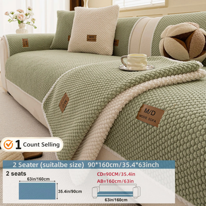 Luxury Thick Removable Couch Cover, 1 Count Soft Textured Seat Pad, Non-Slip Washable Universal Sofa Protector