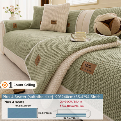 Luxury Thick Removable Couch Cover, 1 Count Soft Textured Seat Pad, Non-Slip Washable Universal Sofa Protector