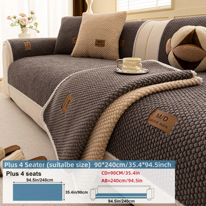 Luxury Thick Removable Couch Cover, 1 Count Soft Textured Seat Pad, Non-Slip Washable Universal Sofa Protector